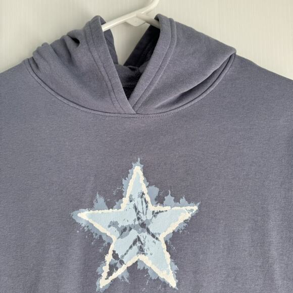 SO Kohls Star Blue Hoodie Pullover Hooded Sweatshirt - Picture 3 of 5
